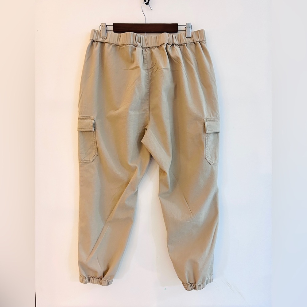 J.Crew Cargo Jogger Pants Women’s Size 14 Khaki Utility Elastic Ankle - Picture 5 of 6